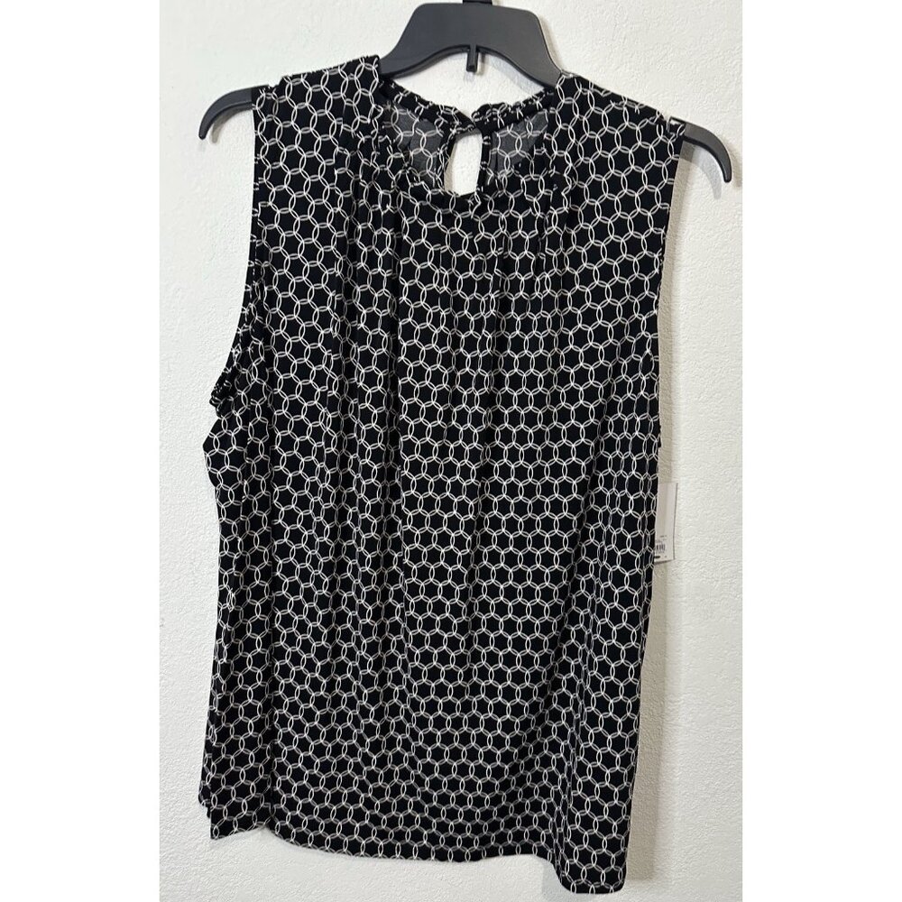 Croft & Barrow Black Circular Rings Blouse Tank Top Shirt Size 2XL